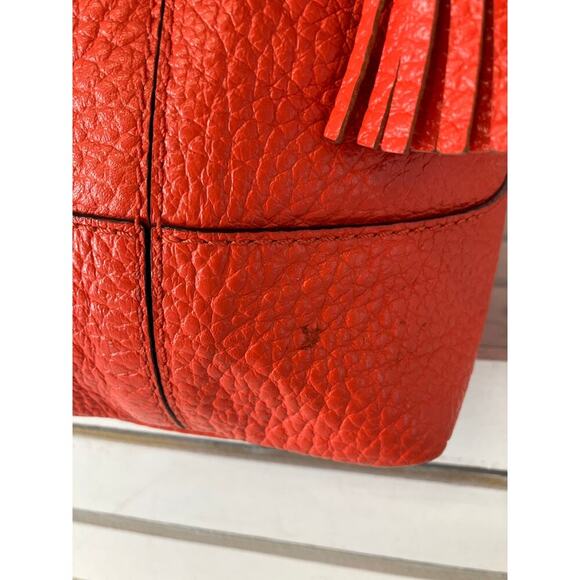 KATE SPADE LARGE ORANGE PEBBLED LEATHER CROSSBODY BAG - Picture 3 of 16